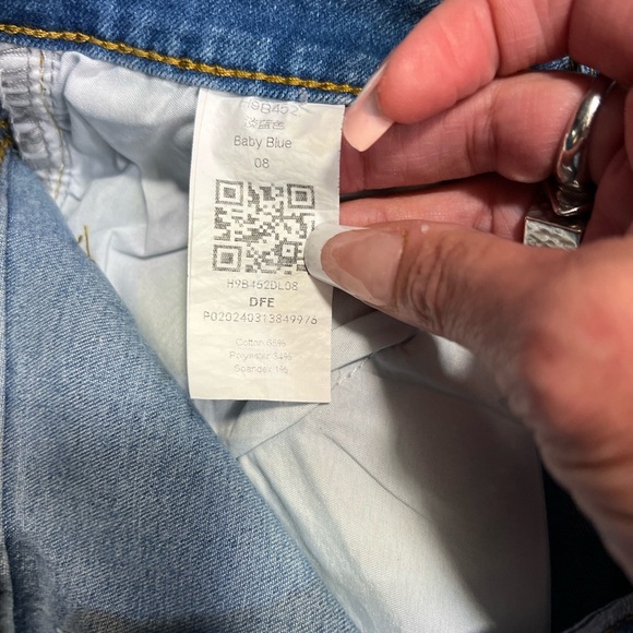 Low Waisted Jeans Trendy Straight Leg Boyfriend Asymmetrical Denim Pants💙SZ 8 - Picture 10 of 12